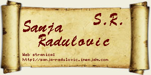 Sanja Radulović vizit kartica